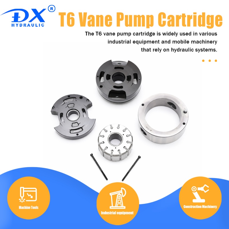 T6 C Series Dowel Pin Type Vane Pump Double Oil Seal Structure Pump Cartridge Kits For Denison